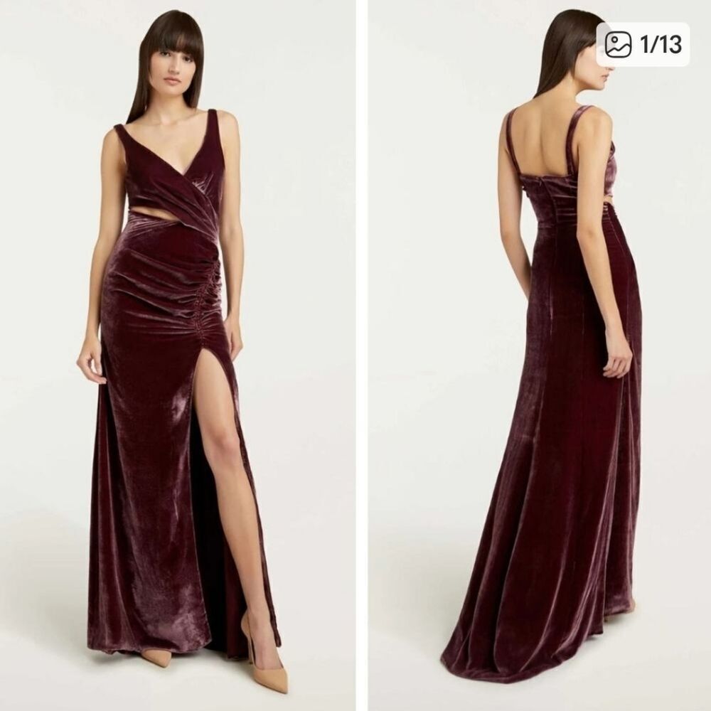 Cinq A Sept Genevive Velvet Cutout Gown Sz 8 - Picture 1 of 10